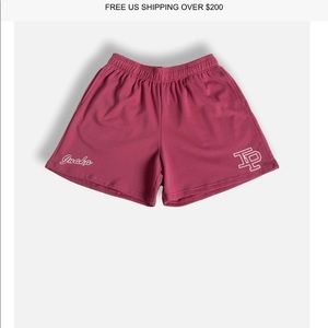 INAKA crimson fleece shorts